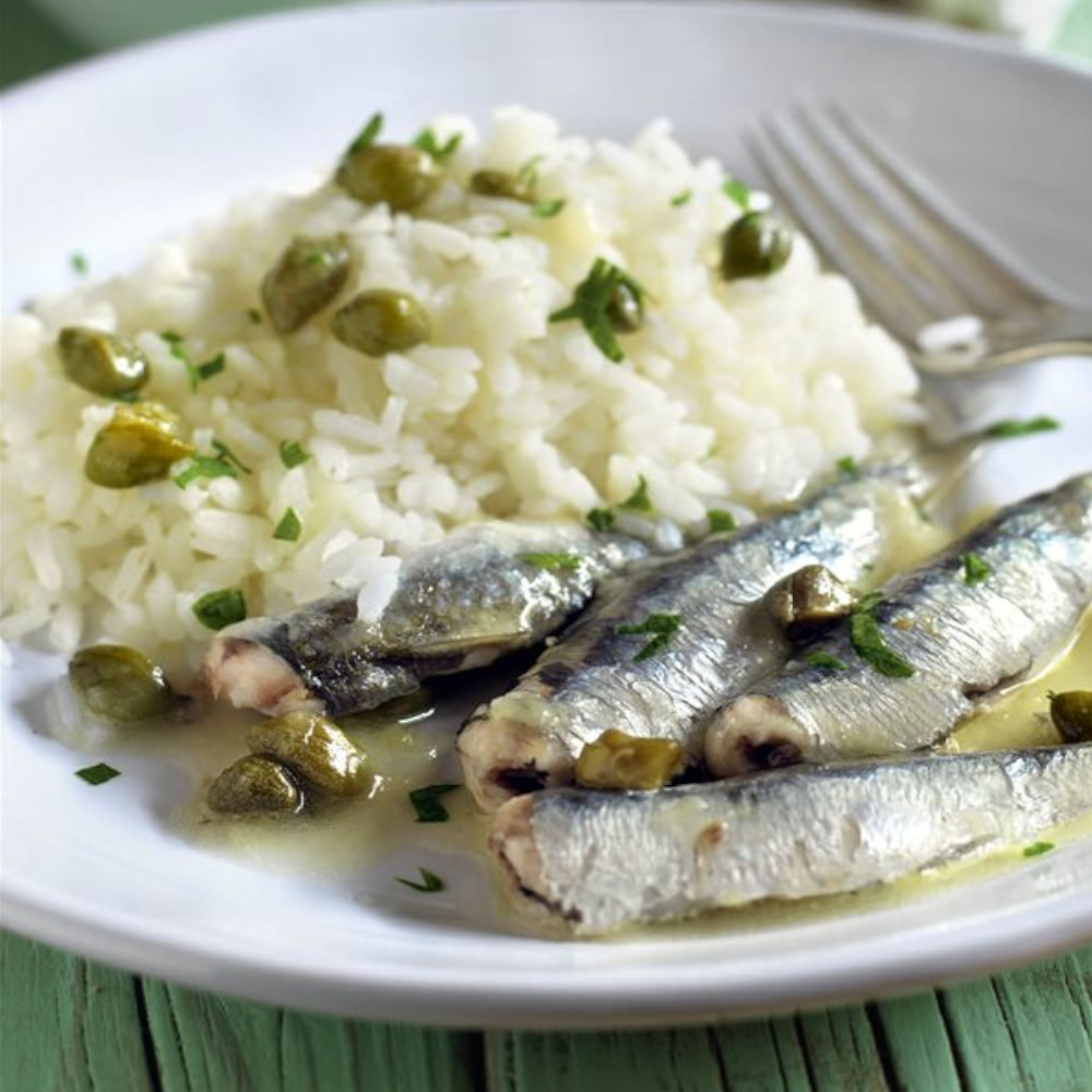 Sardine Rice wih Capers and Lemon