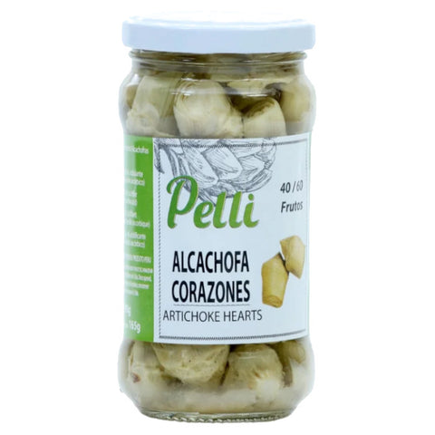 Baby Artichoke Hearts 40/60  in Brine Pelli  290g Glass Jar | Corazones de alcachofa Mini 40/60  Pelli  290 g