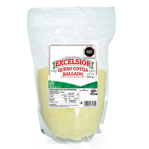 Cotija Grated Cheese Excelsior 500g | Queso Cotija Rallado Excelsior 500g