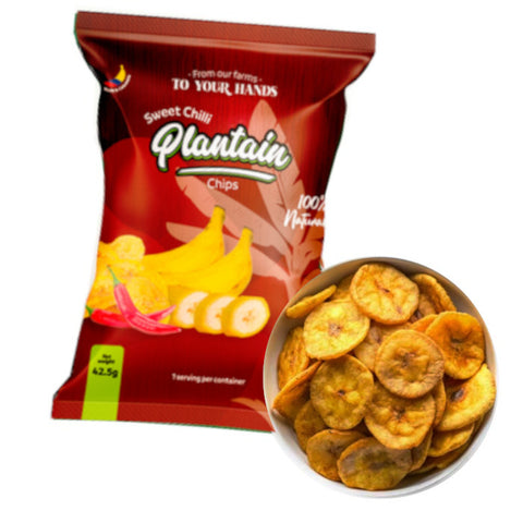 Sweet Chilli Plantain Chips Mapy 42.5g Bag  | Chips de Platano Frito Mapy