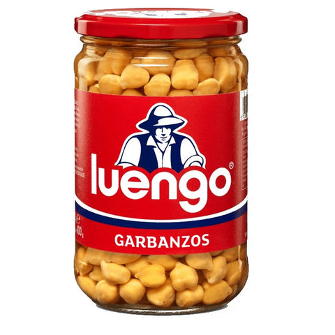 Cooked Chickpeas Luengo Glass Jar | Garbanzos Cocidos Luengo