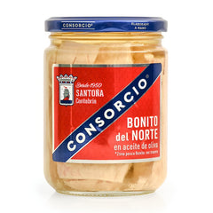 White Tuna in Olive Oil Consorcio 400g Glass Jar  | Bonito del Norte  en Aceite de Oliva Consorcio 400g