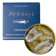 Hake Cheeks in Olive Oil Alalunga 134g Tin | Cocochas de Merluza en Aceite de Oliva Alalunga 134g Tin