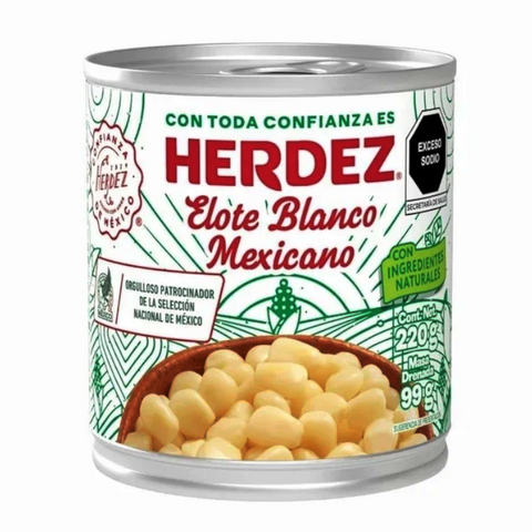 White Mexican Corn Elote Herdez 220g Tin | Maíz Blanco Elote Mexicano Herdez 220g