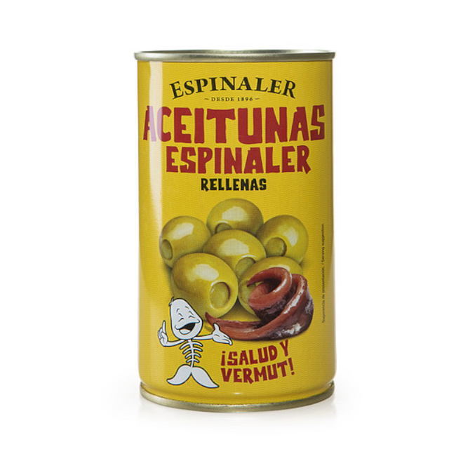 Green Olives Stuffed with Anchovy Espinaler 350g Tin