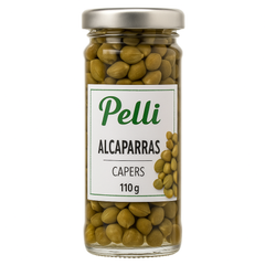 Capers Pelli 110g Glass Jar  | Alcaparras Pelli  110g