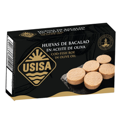 Cod-Fish Roe in Olive Oil Usisa 112g Tin | Huevas de Bacalao en Aceite de Oliva Usisa de 112g