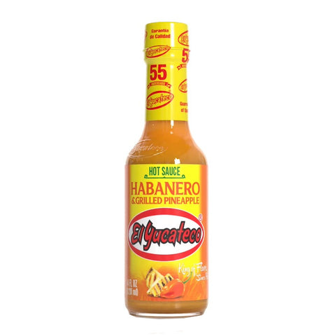 Hot Sauce Habanero and Grilled Pineapple El Yucateco 120ml Glass Jar | Salsa Picante de Habanero y Pina Asada El Yucateco 120ml