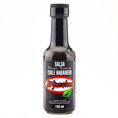 Black Hot Sauce Habanero El Yucateco 120ml Crystal Bottle | Salsa Picante Negra de Chili Habanero El Yucateco 120ml