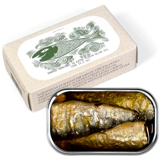 Smoked Sardine in Extra Virgin Olive Oil JOSE Gourmet 120g Tin | Sardinas Ahumadas en AOVE JOSE Gourmet 120g Tin