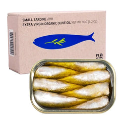 Small Sardines in Organic Extra Virgin Olive Oil JOSE Gourmet 90g Tin | Sardinillas en Aceite de Oliva Virgen Extra Ecológico 90g