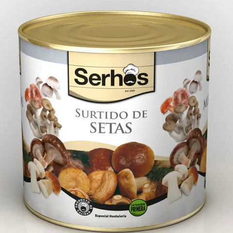 Wild Mushrooms in Brine Serhos 2500g Tin  | Setas Silvestres en Salmuera Serhos 2500 g Lata